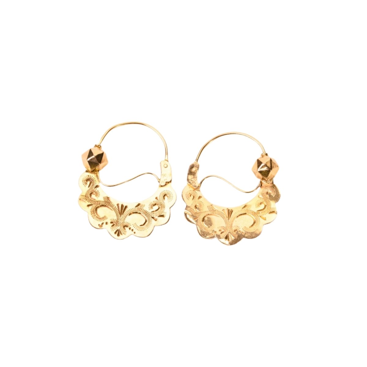 Boucles d'oreilles créoles savoyardes trois ors - Castafiore