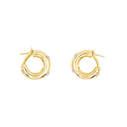 Boucles d'oreilles Créoles TIFFANY & CO. "Etoiles" en or jaune, platine et diamants - Castafiore