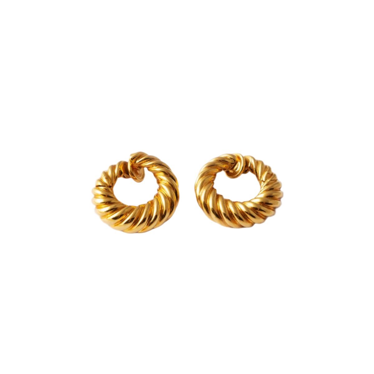 Boucles d’oreilles Créoles torsadées VAN CLEEF & ARPELS en or jaune - Castafiore