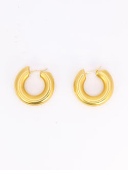 Boucles d'oreilles Créoles vintage or jaune mat - Castafiore