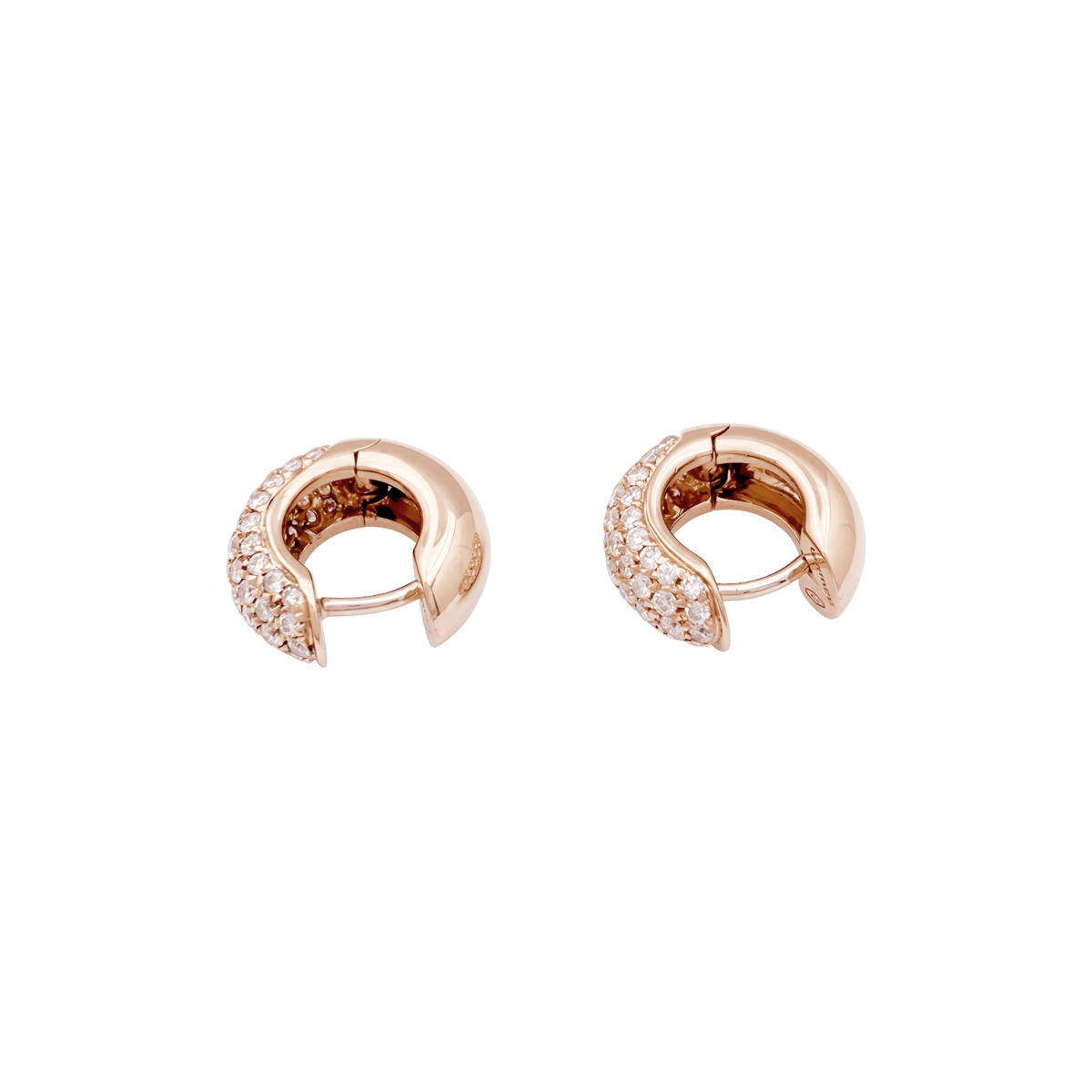 Boucles d'oreilles Créoles WEMPE en or rose et diamants - Castafiore