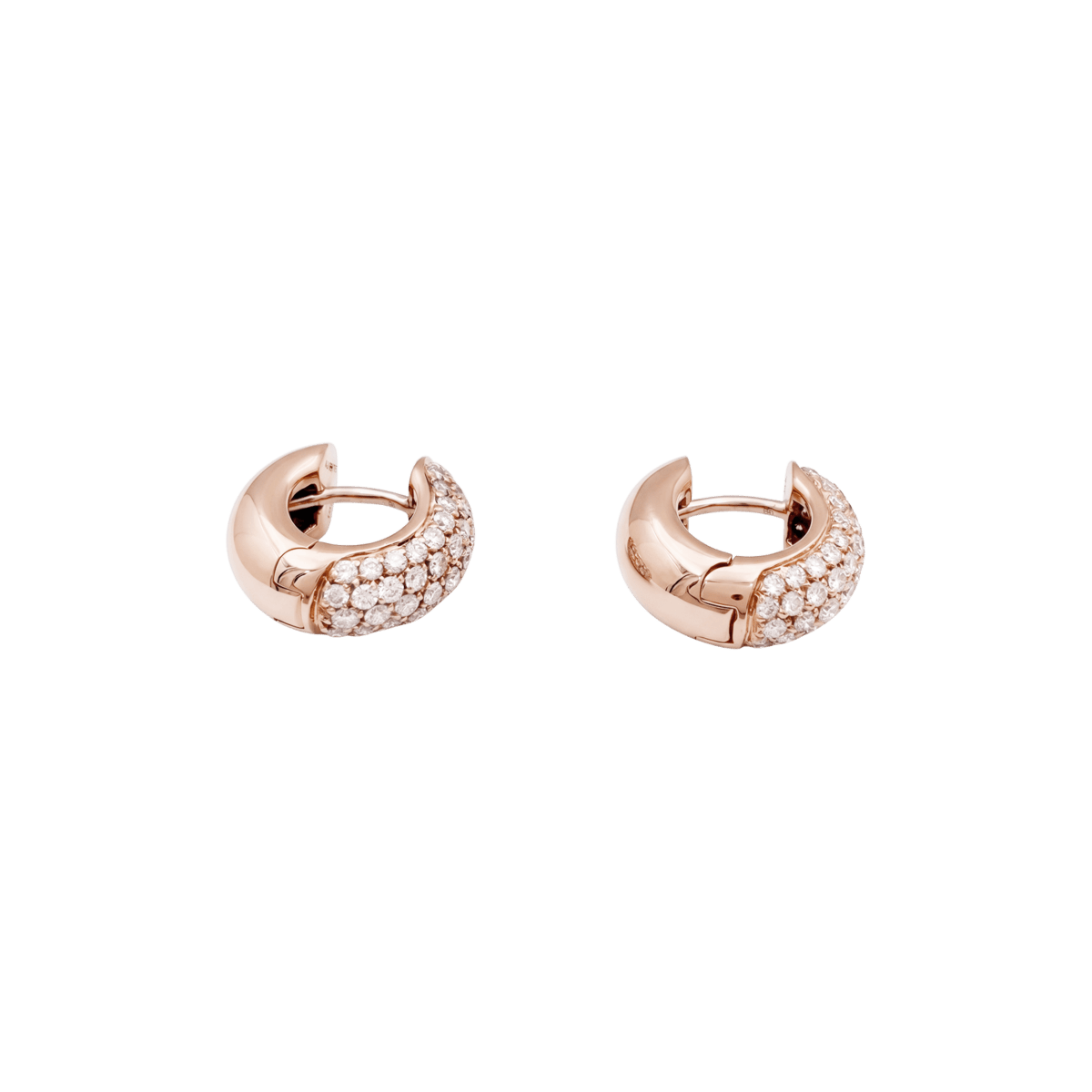 Boucles d'oreilles Créoles WEMPE en or rose et diamants - Castafiore