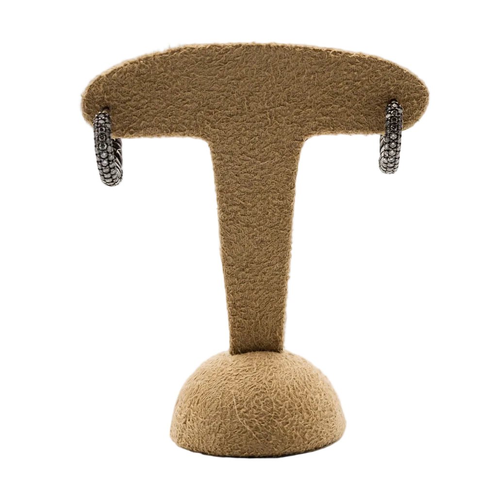 Boucles d'oreilles DAVID YURMAN en argent noirci et diamants - Castafiore