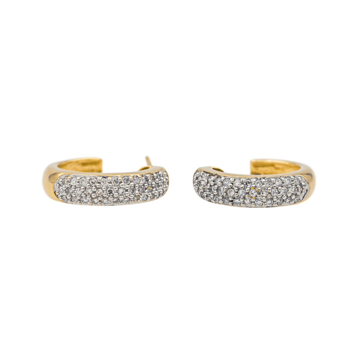 Boucles d'oreilles Demi - créoles en or jaune et diamants - Castafiore