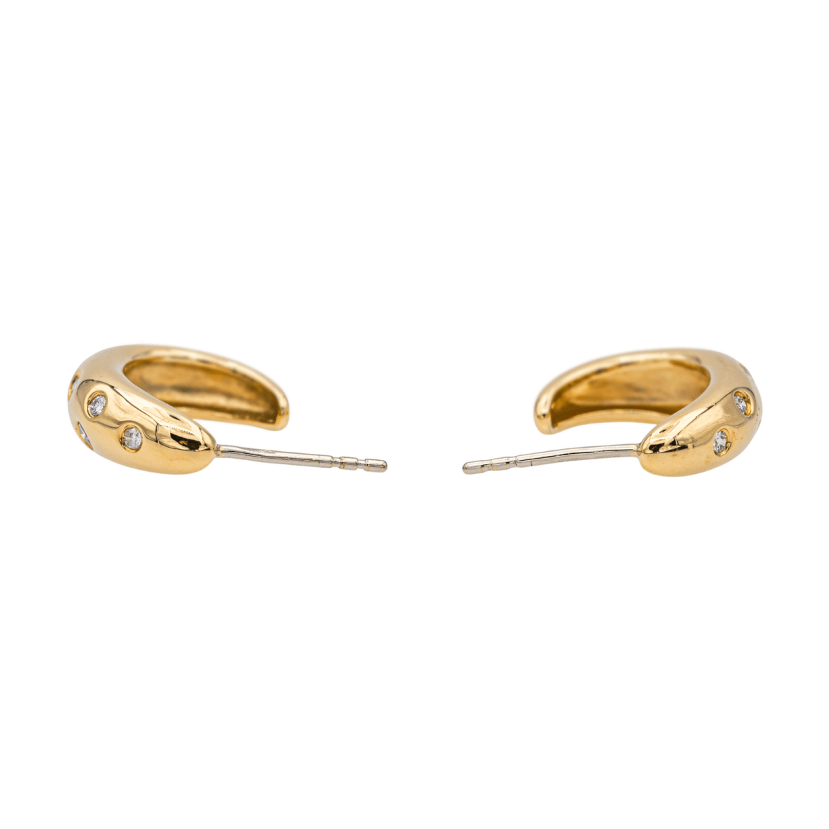 Boucles d'oreilles Demi - créoles en or jaune et diamants - Castafiore
