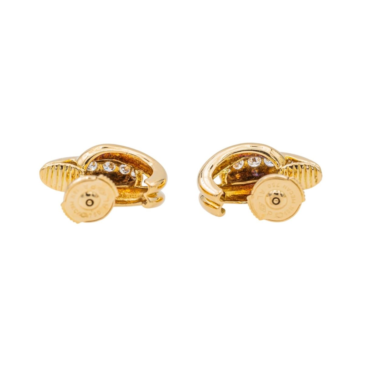 Boucles d'oreilles Demi créoles Or Jaune Diamant - Castafiore