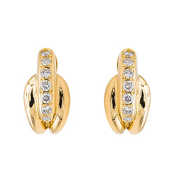 Boucles d'oreilles Demi créoles Or Jaune Diamant - Castafiore