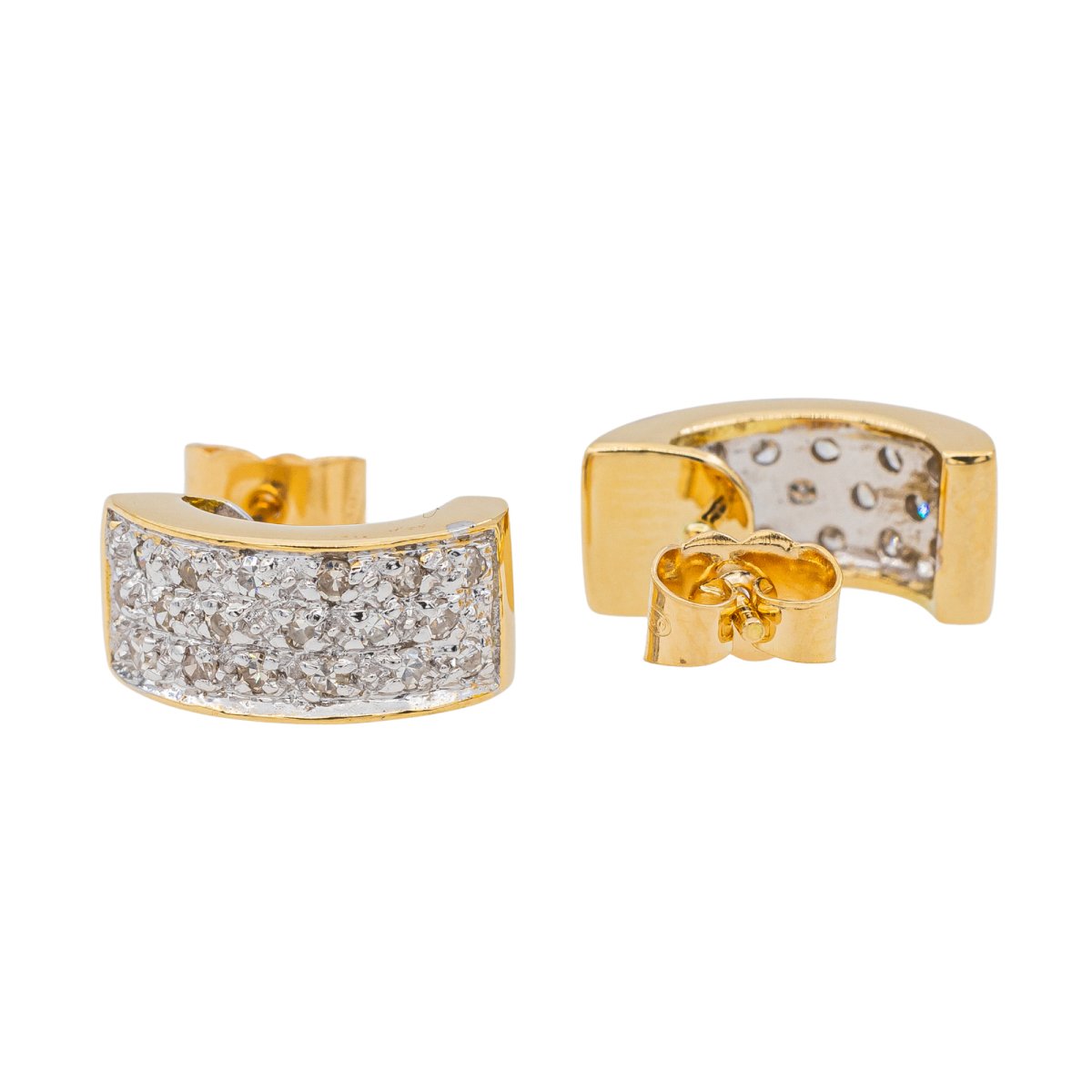 Boucles d'oreilles Demi créoles Or jaune Diamant - Castafiore