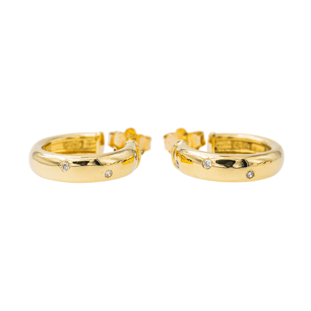 Boucles d'oreilles Demi - créoles Or jaune Diamant - Castafiore