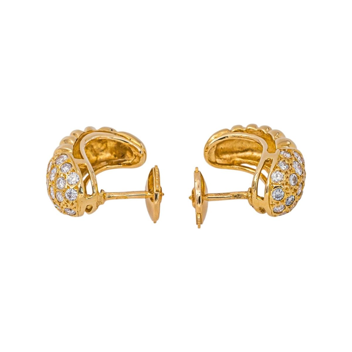 Boucles d'oreilles Demi-créoles Or jaune Diamant - Castafiore