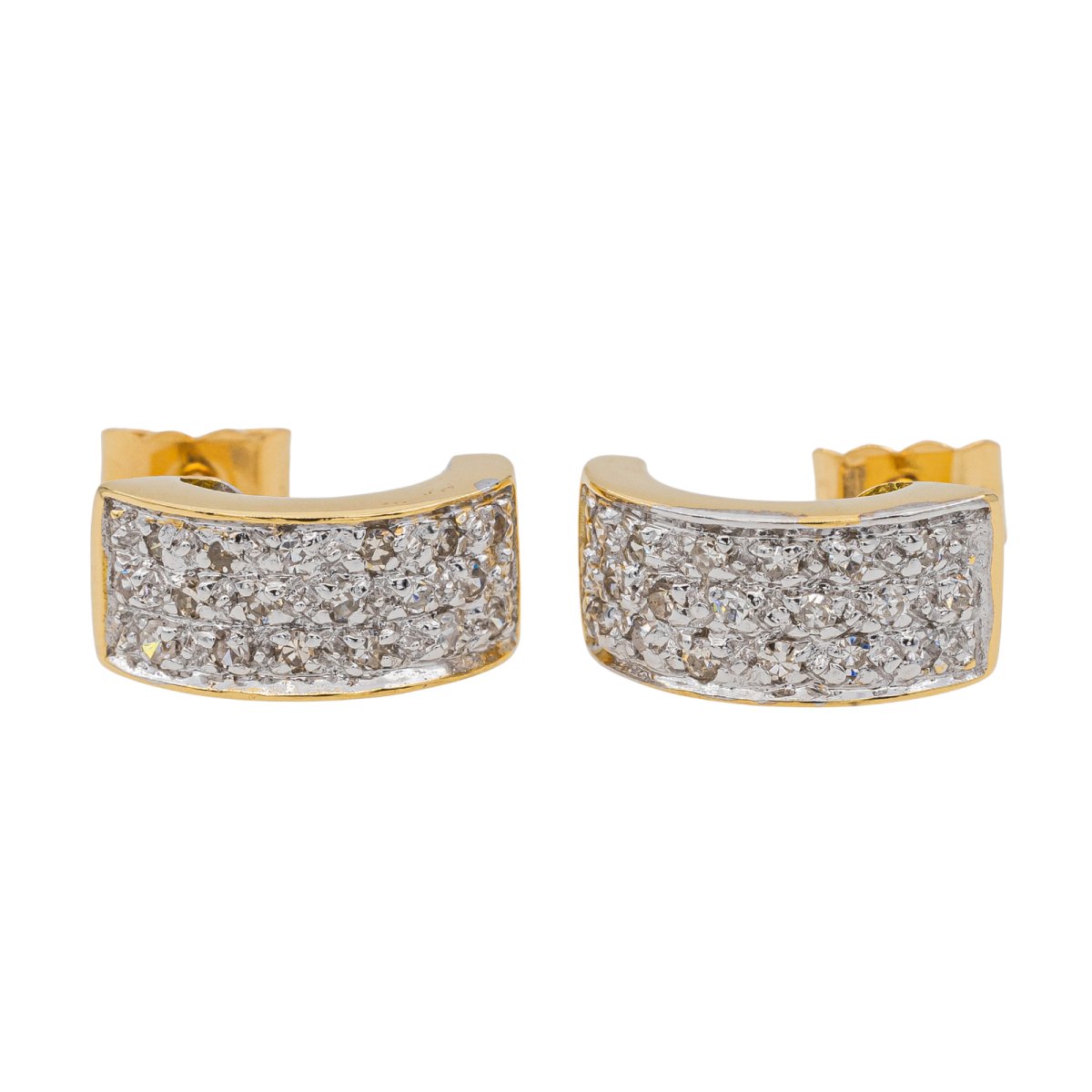 Boucles d'oreilles Demi créoles Or jaune Diamant - Castafiore