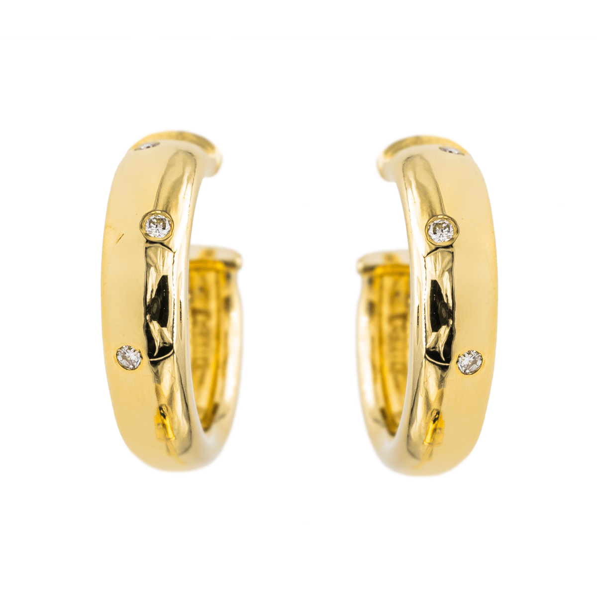 Boucles d'oreilles Demi - créoles Or jaune Diamant - Castafiore