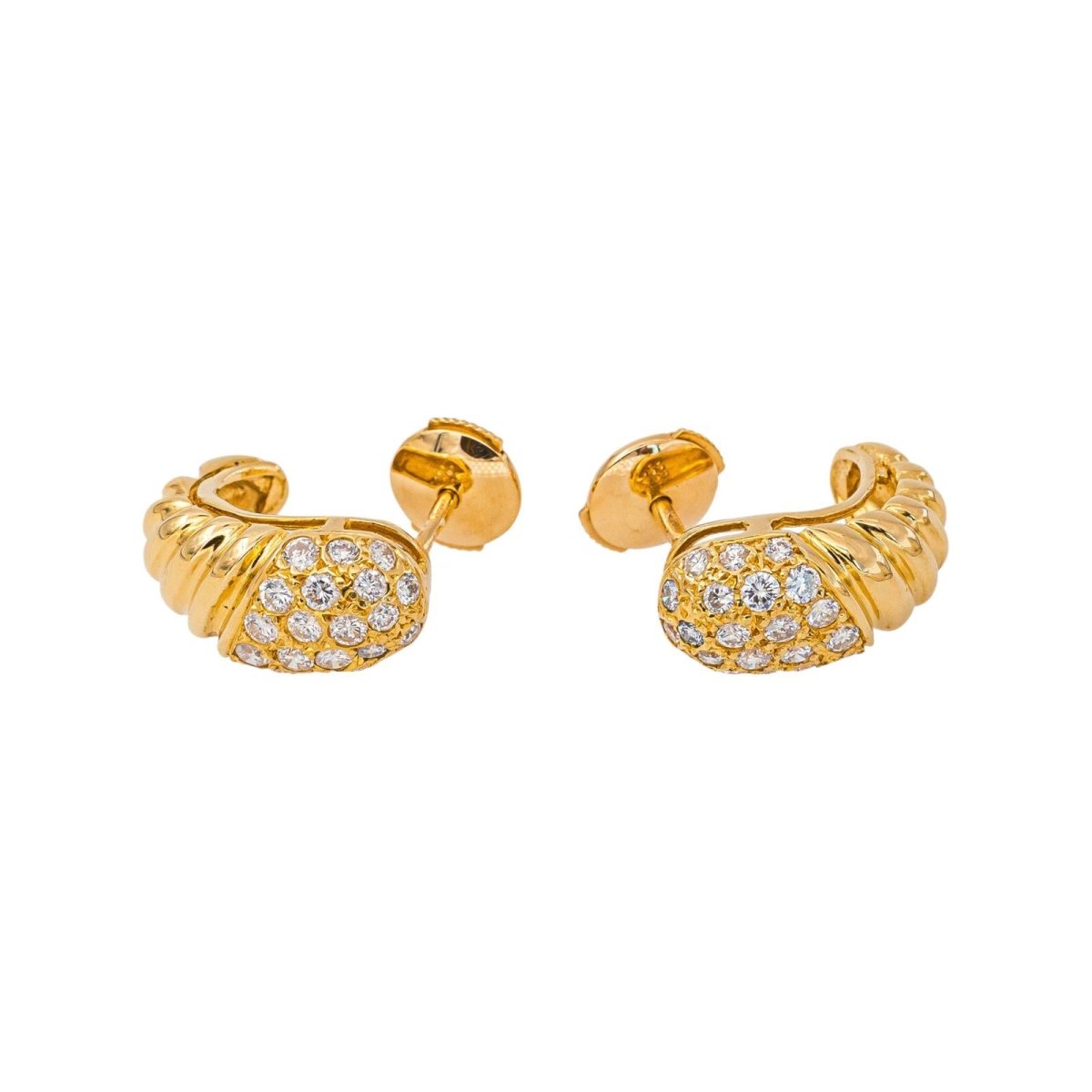 Boucles d'oreilles Demi-créoles Or jaune Diamant - Castafiore