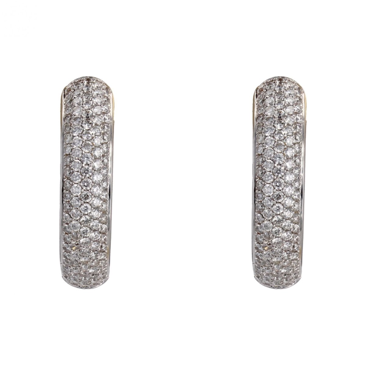 Boucles d'oreilles DIAMANTS Créoles en or blanc - Castafiore