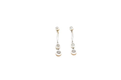 Boucles d'oreilles diamants émail et or jaune 18k - Castafiore