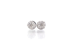 Boucles d’oreilles diamants en or blanc 18k - Castafiore