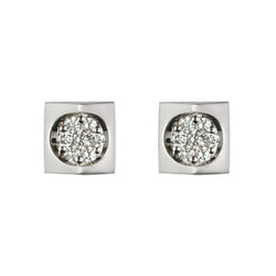 Boucles d'oreilles DIAMANTS Géométriques en or blanc - Castafiore