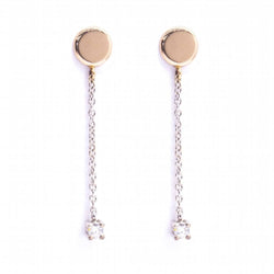 Boucles d'oreilles DIAMOND DANCE en or et jaune, or rose et diamants - Castafiore