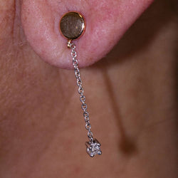 Boucles d'oreilles DIAMOND DANCE en or et jaune, or rose et diamants - Castafiore