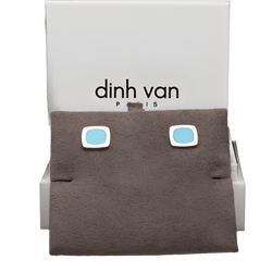 Boucles d’oreilles DINH VAN "Impression" en or gris et turquoises - Castafiore