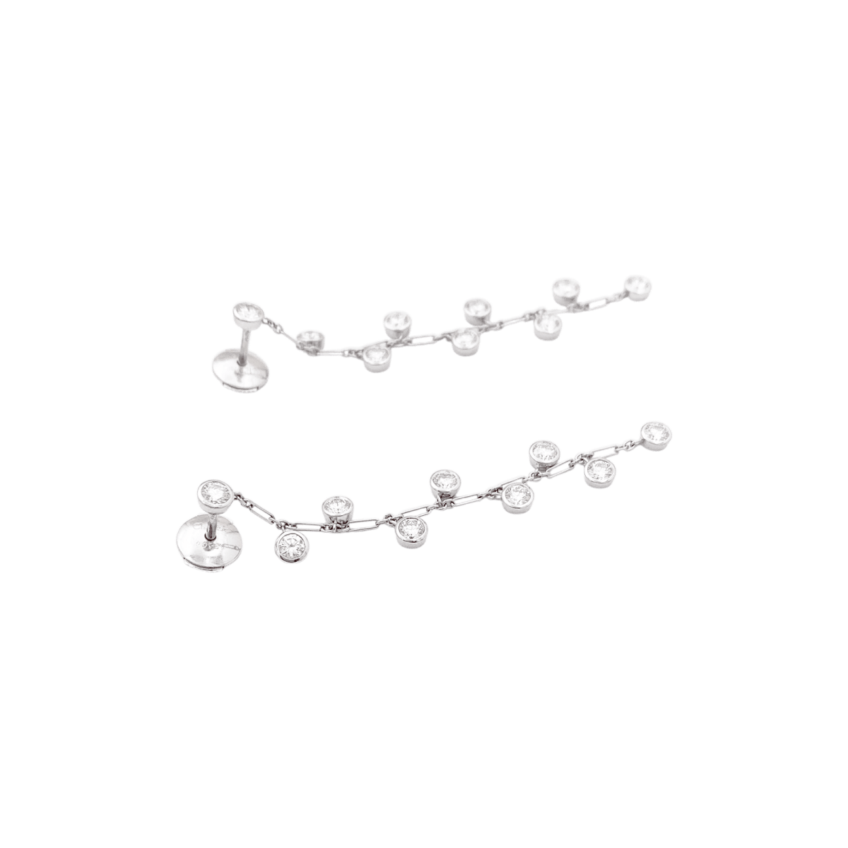 Boucles d'oreilles DIOR "Baby diamants" en or blanc et diamants - Castafiore