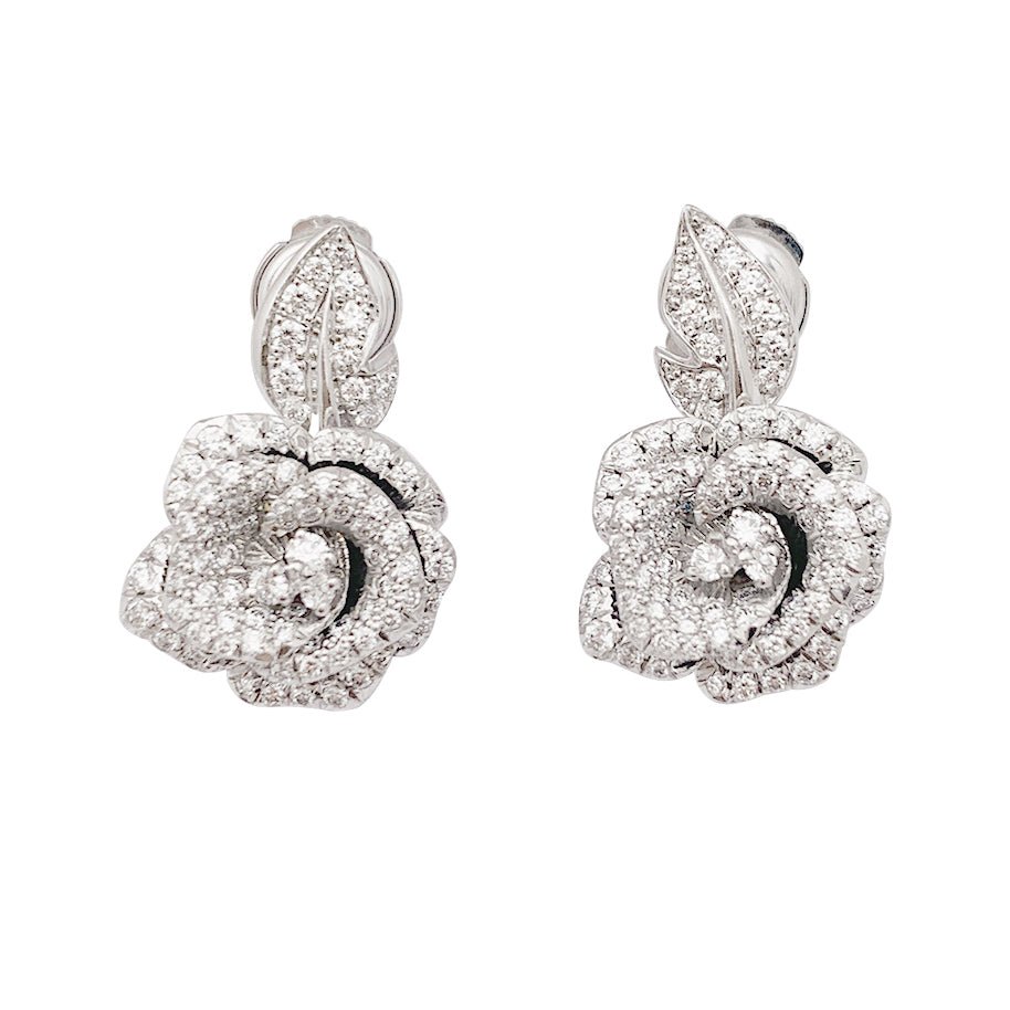 Boucles d'oreilles DIOR "Bagatelle" en or blanc et diamants - Castafiore