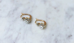 Boucles d'oreilles dormeuses anciennes diamants 1,10 Ct - Castafiore