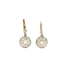 Boucles d'oreilles dormeuses anciennes perles diamants taille rose - Castafiore