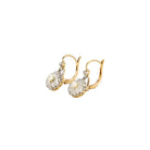 Boucles d'oreilles dormeuses anciennes perles diamants taille rose - Castafiore