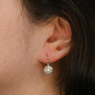 Boucles d'oreilles dormeuses anciennes perles diamants taille rose - Castafiore