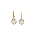 Boucles d'oreilles dormeuses anciennes perles diamants taille rose - Castafiore