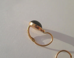 Boucles d’oreilles dormeuses Cabochon jais Or rose - Castafiore