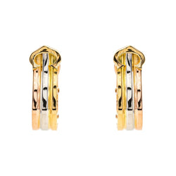 Boucles d'oreilles Dormeuses CARTIER "C de Cartier" en or jaune, or blanc et or rose - Castafiore
