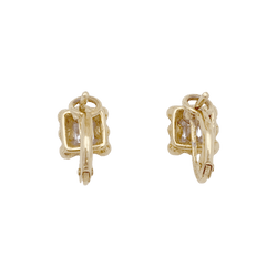 Boucles d'oreilles Dormeuses CHAUMET "Quadrangulaires" en or jaune et diamants - Castafiore