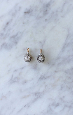 Boucles d'oreilles dormeuses diamants 0,50 Ct - Castafiore