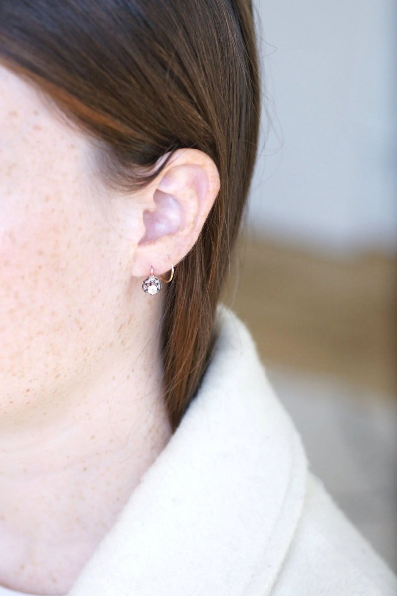 Boucles d'oreilles dormeuses diamants 0,50 Ct - Castafiore