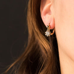 Boucles d'oreilles dormeuses diamants 2 ors - Castafiore