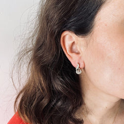 Boucles d'oreilles dormeuses diamants en or jaune et platine - Castafiore