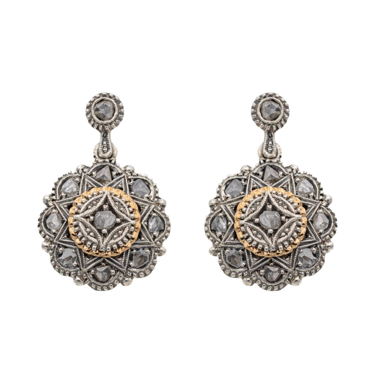 Boucles d'oreilles Dormeuses en or blanc et diamant - Castafiore