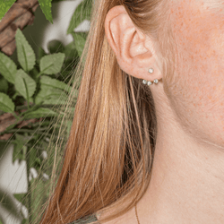 Boucles d'oreilles Dormeuses en or blanc et diamants - Castafiore