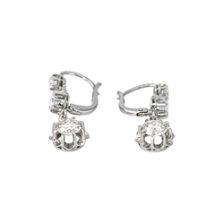 Boucles d'oreilles Dormeuses en or blanc et diamants - Castafiore