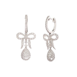 Boucles d’oreilles Dormeuses en or blanc et diamants - Castafiore