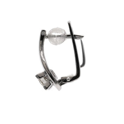 Boucles d'oreilles Dormeuses en or blanc et diamants - Castafiore