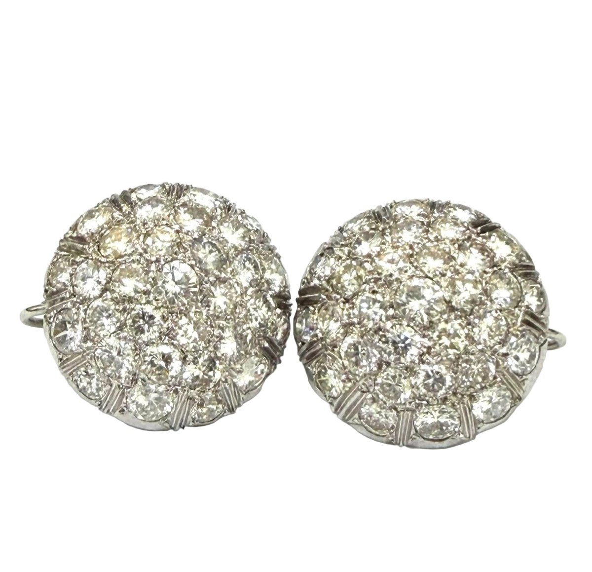 Boucles d'oreilles Dormeuses en or blanc et diamants - Castafiore