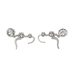 Boucles d'oreilles Dormeuses en or blanc et diamants - Castafiore