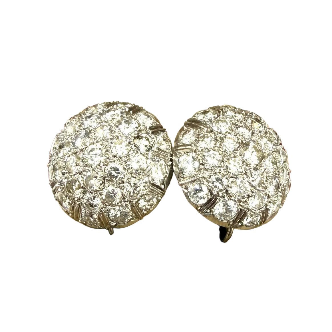 Boucles d'oreilles Dormeuses en or blanc et diamants - Castafiore