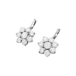 Earrings sleepers, white gold and diamonds.