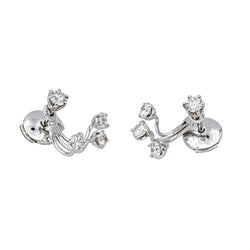 Boucles d'oreilles Dormeuses en or blanc et diamants - Castafiore