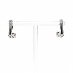Boucles d'oreilles Dormeuses en or blanc et diamants - Castafiore