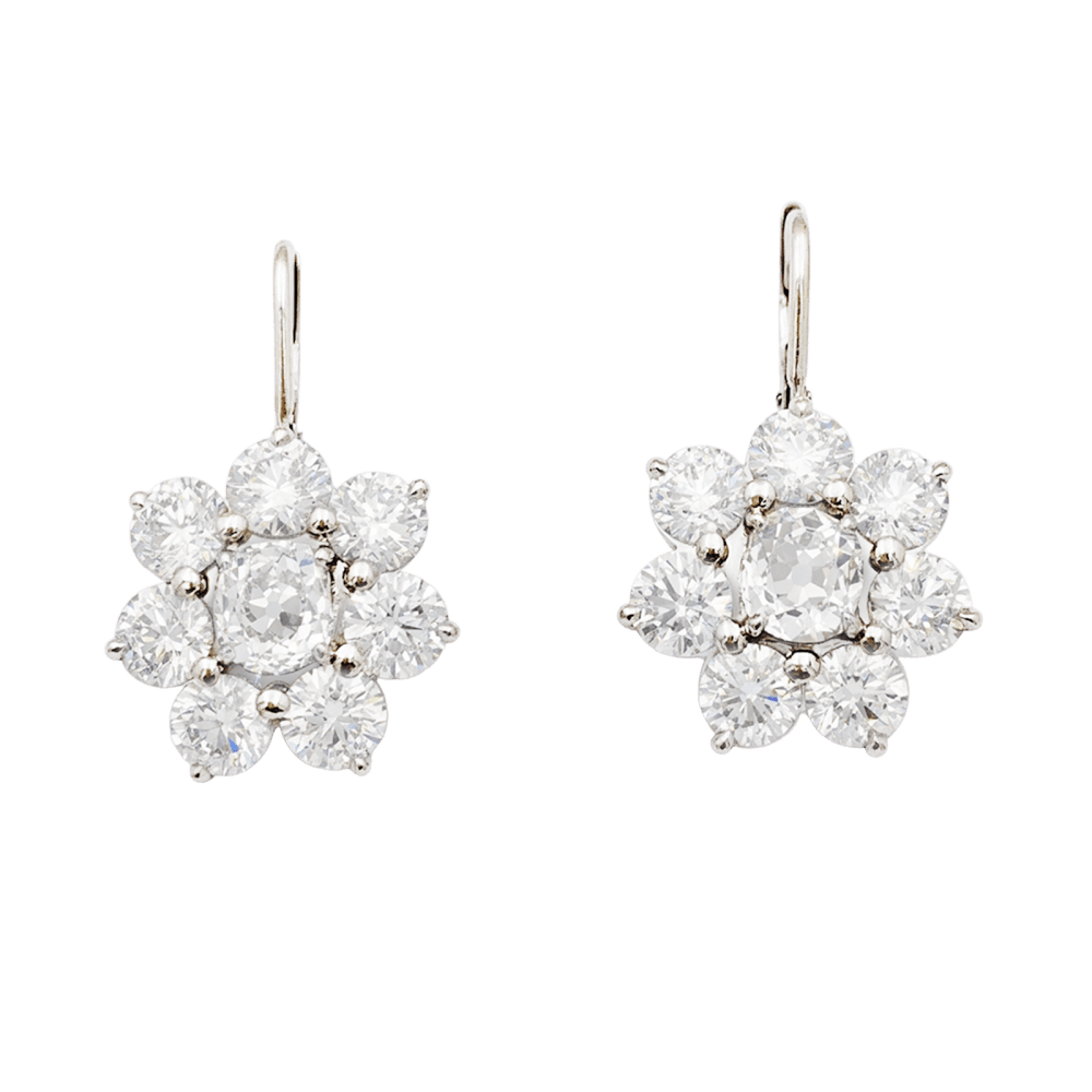 Earrings sleepers, white gold and diamonds.